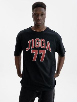 Koszulka Z Krótkim Rękawem Oversize Męska Czarna Jigga Wear 77