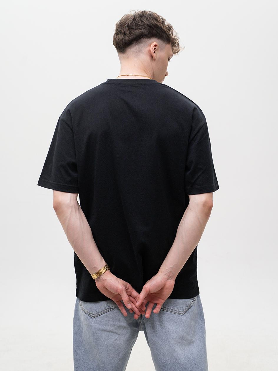 m.y.t★ Koszulka Z Krótkim Rękawem Męska Oversize Czarna MyStars Zniszczenie